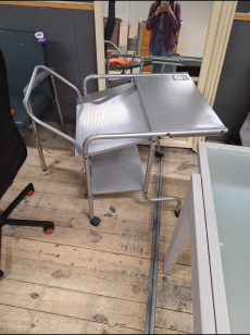 Metal trolley cart with wheels